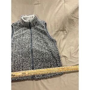 Merokeety Mens XL Grey Sherpa Fleece Full Zip Vest Mock Neck Sleeveless Jacket